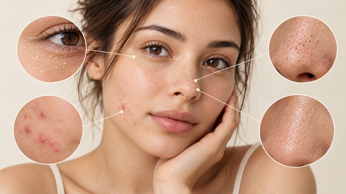 Acne, milia, mee-eters en talgfilamenten: wat is het verschil?