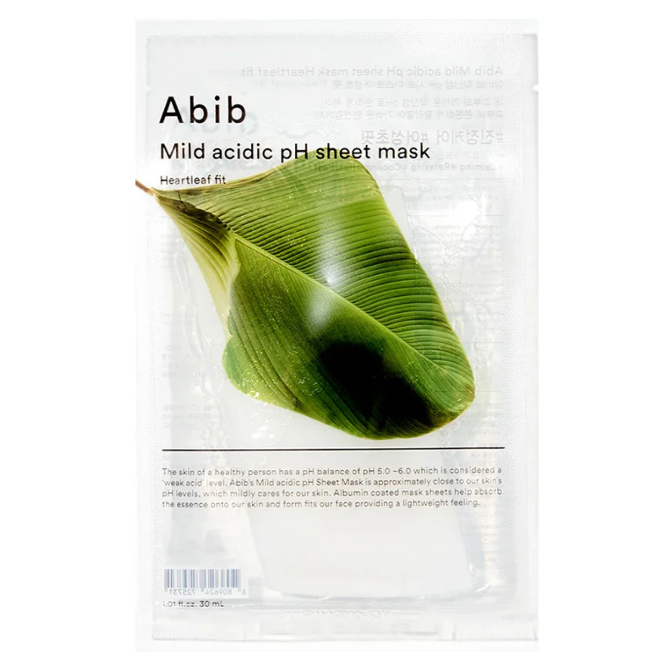 Abib Mild Acidic pH Sheet Mask Heartleaf Fit